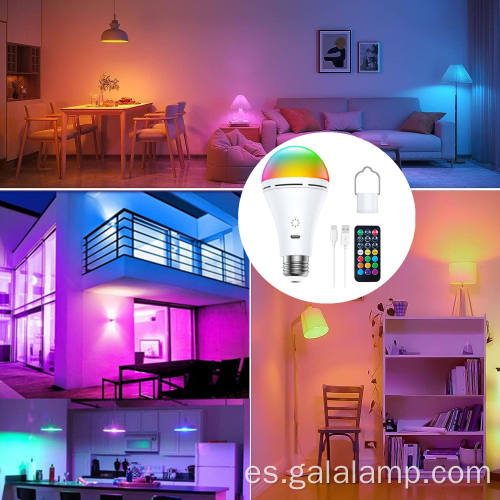 Bombilla LED RGB recargable de 9 W